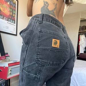 Carhartt dark grey washed cargo/utility pants.